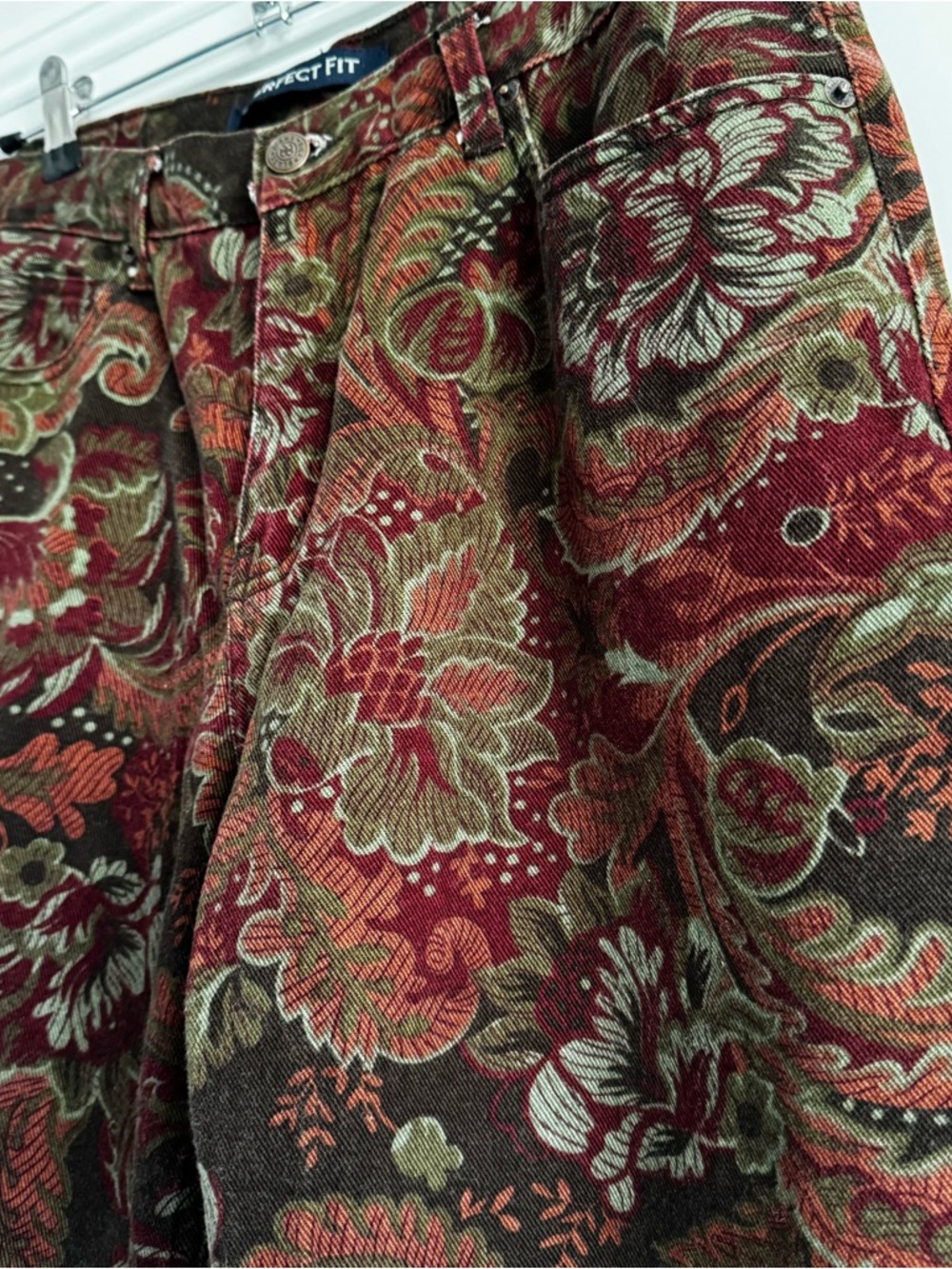 Vintage Tapestry Floral Pants Dark Academia Boho 90s Straight Leg Size 10 - Picture 4 of 7